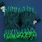 200 Count Green Wide Angle LED Christmas Lights, 66 ft Green Wire UL Certified Commercial Grade 5mm Holiday String Light Set (Green)