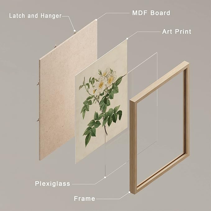 SIGNWIN Framed Vintage Colorful Wildflower Wall Art, Set of 4 Variety Floral Wall Decor Prints, Nature Wilderness Wall Décor for Living Room, Bedroom - 11"x14" Natural