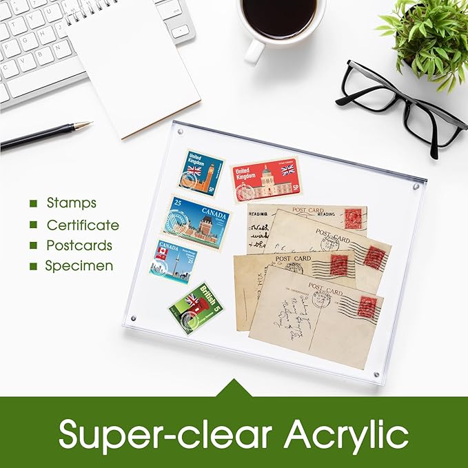 SYNTRIFIC 8x10 Acrylic Frames 6 Pack,10+10mm Thickness Acrylic Picture Frames,Freestanding Double Sided Magnetic Picture Frames Lucite Frameless Transparent Gift for Desktop Display