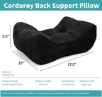 Lumbar Support Pillow for Office Chairs, Back Support Pillow for Lower Back Pain Relief, Soft & Good Support Corduroy Desk Lumbar Cushion, 17.5"x10"x5.5", Medium（Black