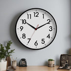 AKCISOT 16 Inch Wall Clock Large Silent Non-Ticking Wall Clocks Battery Operated - Analog Classic Clock Decorative for Living Room, Office, Home, School(Black)