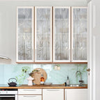 rabbitgoo Window Privacy Film Frosted Bamboo Pattern, Removable UV Blocking Stained Glass Decals Covering Decorative Window Cling for Home, 35.4 in X 6.5 Feet, Regular