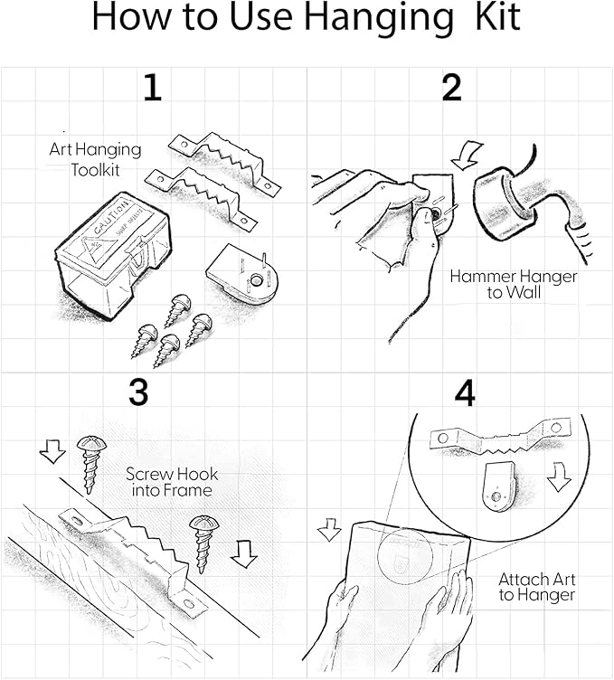 SIGNFORD Framed Canvas Print Wall Art Forest Plant Silhouettes & Mid-Century Symbols Abstract Shapes Illustrations Modern Boho Nature for Living Room, Bedroom, Office - 16"x24"x2 Black