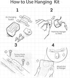 SIGNFORD Framed Canvas Print Wall Art Forest Plant Silhouettes & Mid-Century Symbols Abstract Shapes Illustrations Modern Boho Nature for Living Room, Bedroom, Office - 16"x24"x2 Black