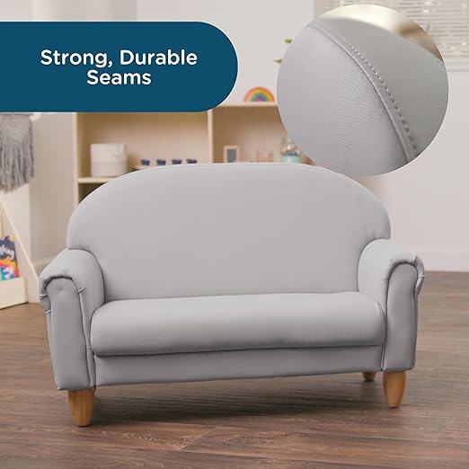 Children's Factory As We Grow Sofa, Gray, CF805-314, Playroom Couch, Daycare Furniture, Kids Seating for Classroom, Flexible Seating for Elementary