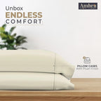 Ultra Soft Pillow Protectors 400TC Set of 2 Breathable Pillow Covers 100% Protection Against Stains, Dust & Dirt - Machine Washable