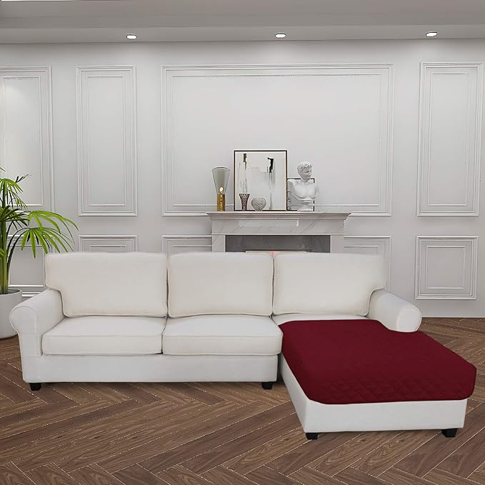 Easy-Going Sectional Couch Covers for Dogs L Shape Sofa Cover Reversible Sofa Slipcover Chaise Lounge Cover Furniture Protector Cover for Pets Dog Cat (42 x 52 inches, Christmas Red/Christmas Red)