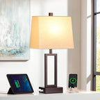 Touch Control Table Lamps Set of 2, Modern Brown Bedside Lamps with USB A+C Ports & AC Outlet, 3 Way Dimmable Contemporary Nightstand Lamps for Bedroom Living Room(LED Bulb Included)