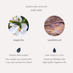 Literie NYC Inspired Scented Candle: Something Scented (Something Navy) - Magnolia & Sandalwood Scent, 9oz, 50 Hour Burn, Vegan Soy & Coconut Blend Candle for Home Decor, Gift for Women & Men