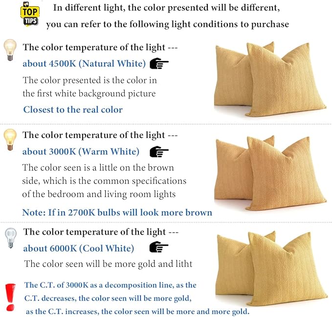 26x26 Pillow Covers Boho Euro Shams Set of 2 Decorative Throw Pillow Covers Cotton Large Square Pillowcase for Couch Bed, Yellow