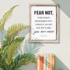 Christian Wooden Wall Sign, Bible Verse Hanging Decor, Master Bedroom Decors, Religious Home Decor, Framed Wall Plaque Sign 15 * 11.5 inches, Christian Gift, Fear Not, for I Have Redeemed You