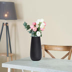 D'vine Dev 10 Inch Raven Grain Elegant Oval Ceramic Vase for Flowers, Home Décor Vase with Design Box, VS-LD-B-3