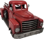 YCHTEWY-Iron Classic Red Truck Pick-up Model Collectible Vehicle Decoration, Metal Truck Christmas Decor ，Unique Blend of Vintage, Rustic, Farmhouse Truck Decor for Table Top Decor. (A)…