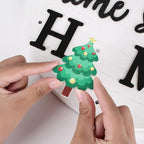 Interchangeable Welcome Sign for Front Door with 14 Changeable Icons, Farmhouse Front Porch Decor Rustic Wooden Wall Sign with 12 LED Lights, Outdoor Seasonal Welcome Home Decorations (White1)