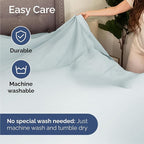 Cal King Size 4 Piece Sheet Set - Comfy Breathable & Cooling Bed Sheets Set - Hotel Luxury Bedding for Women, Men, Kids, Teens, Boys & Girls - Deep Pockets, Soft, Wrinkle Free - Oeko-Tex - Ice Blue