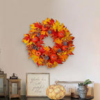 DiliComing Fall Wreath Front Door Wreath - 20 inch Fall Wreaths for Front Door, Autumn Wreaths with Pumpkin Maple Leavses for Indoor Outdoor Outside, Home Decor for Thanksgiving Harvest