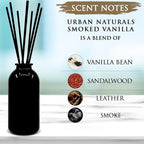 Urban Naturals Smoked Vanilla Reed Diffuser Set with Vanilla Bean, Sandalwood & Leather | Made in The USA