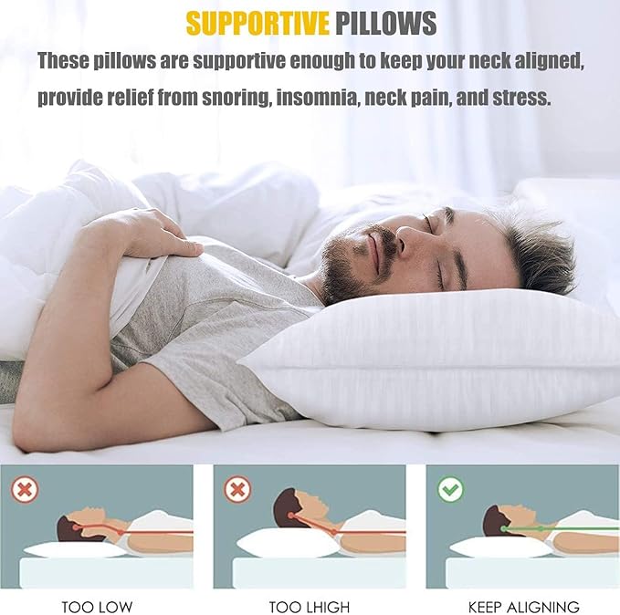 tuphen-Bed Pillows for Sleeping 2 Pack, Cooling Gel Pillows, Ultra Soft Breathable Down Alternative Pillows, Hotel Luxury Collection Pillows for Back, Stomach or Side Sleepers (Queen (Pack of 4))