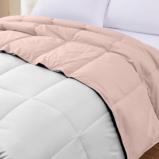Modern Threads Down Alternative Reversible Comforter Blush/White Queen