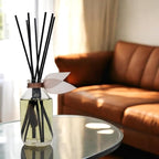 LOVSPA Reed Diffuser Set, Santal (Sandalwood) Scented Oil Diffuser with Sticks, Home Fragrance Accessories for Bathroom Shelf Decor, Aroma Diffusers for Home or Office Fall Decor, USA Made