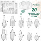 20 Pcs Glass Bud Vase Set Small Vintage Flower Vase in Bulk for Centerpieces Rustic Decorative Glass for Wedding Table Home Christmas Decoration (Clear)