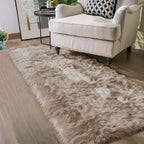 Latepis Brown Beige 2x5 Washable Small Rug Faux Sheepskin Fur Rug Fluffy Shag Rugs for Living Room Bedroom Dorm Furry Plush Rugs Cute Room Decor
