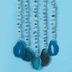 Agate Gemstone Dream Catcher 7 Chakra Tree of Life Dream Catcher with Rainbow Crystal Stones Handmade Dreamcatcher Wall Decor for Adults Boys Girls,Bedroom,Wedding,Garden,Bless Gift(Blue Moon)