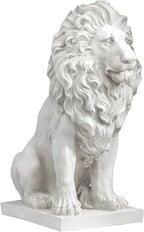 Design Toscano Lion of Florence Sentinel Indoor/Outdoor Animal Statue, 28 Inch Tall, Cast Stone Resin, Antique Stone Finish
