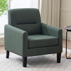 Accent Chair, Mid Century Modern Living Room Chairs Comfy Reading Chair with Upholstered Cushion Relax Armchair for Bedroom Apartment,Office,Green