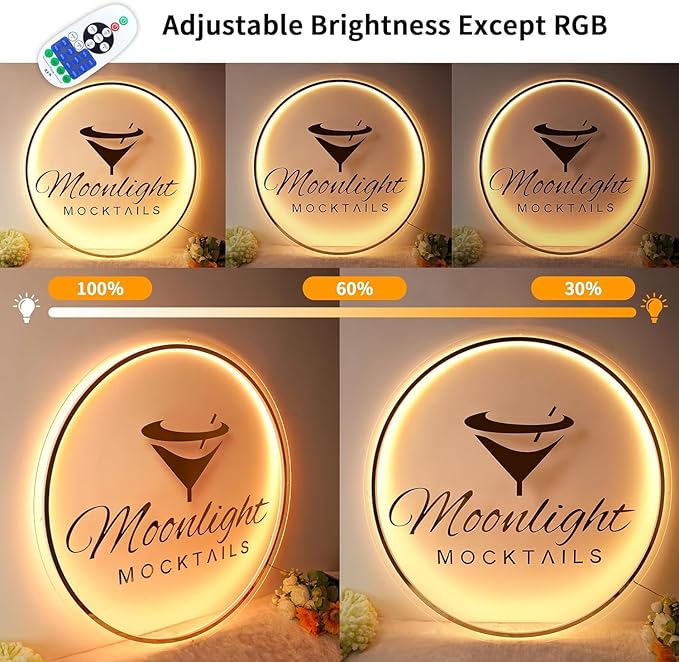 Custom Logo Business Neon Sign, Personalized Backlit Illuminated Sign for Business, Metal Floating Logo Signs for Wall Decor Store Beauty Salon Nail Hair Studio