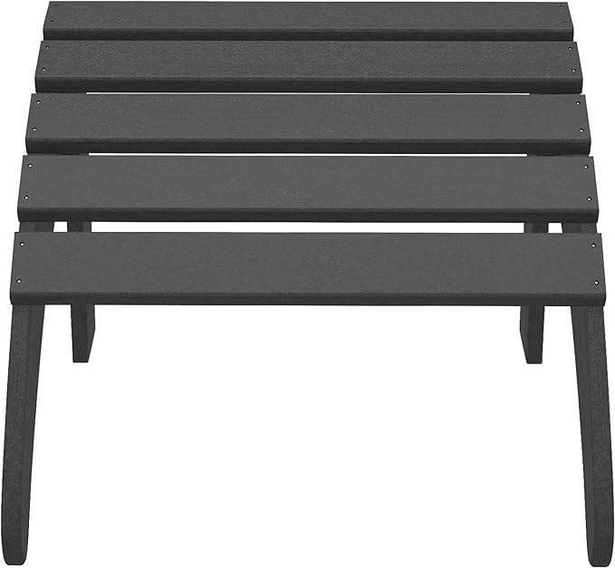 WestinTrends Outdoor Ottoman, Patio Adirondack Ottoman Foot Rest, All Weather Poly Lumber Folding Foot Stool for Adirondack Chair, Widely Used for Outside Porch Pool Lawn Backyard, Gray