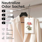 MYARO 12 Pcs Rose Sachets Deodorizer Room Air Freshener Long Lasting Home Odor Eliminating for Drawer Closet Storage