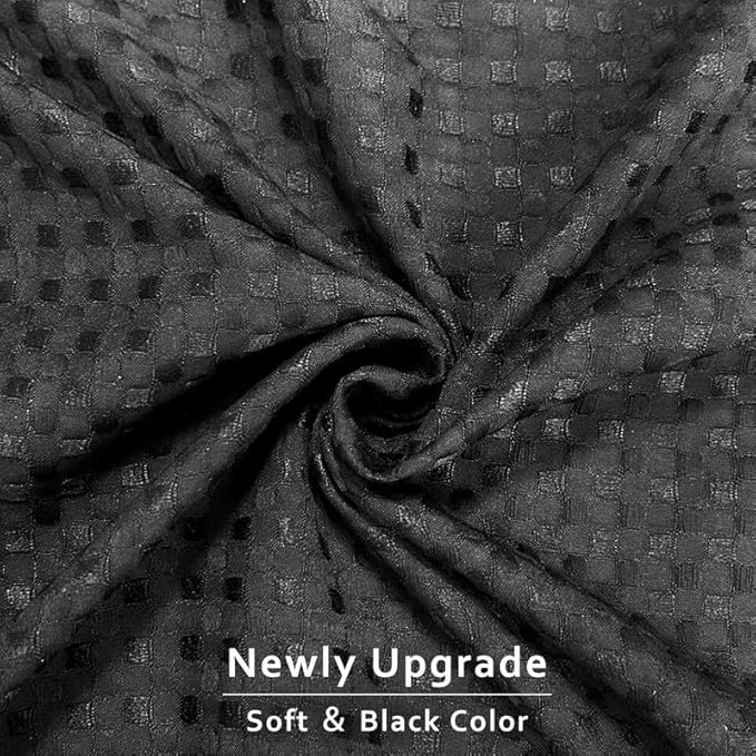 MIYE Pleated Waffle Weave Bed Skirt, Tailored Dust Ruffle 12 Inch Drop Easy Fit, Machine Washable (Black, Twin - 12" Drop)