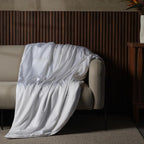 EP Mode Mulberry Silk Filled Quilt with 100% Viscose from Bamboo Fabric, Natural Lightweighted Cooling Comforter (White, Throw 50” X 65”)