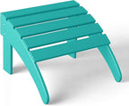 WestinTrends Outdoor Ottoman, Patio Adirondack Ottoman Foot Rest, All Weather Poly Lumber Folding Foot Stool for Adirondack Chair, Widely Used for Outside Porch Pool Lawn Backyard, Turquoise