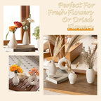 Ceramic Bud Vase Set of 8, Small Vase for Flowers, White Mini Bud Vase in Bulk for Centerpieces, Rustic White Ceramic Vase Set for Flowers, Room Décor, Wedding Party