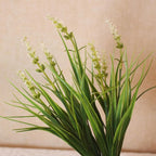 alyptus Outdoor Artificial Flowers 12 Bundles Plastic Plants Faux White Flower Fake Monkey Grass for Planters Décor Outside (White)