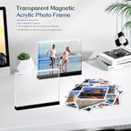 4×6 acrylic photo frame(3 Pack) -Double Sided 20 mm clear picture frame| Magnetic Standing Modern Design for Stereoscopic Displays, Desk Decor &Perfect Memories Gifts