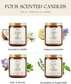 AOOVOO Eucalyptus/Vanilla/Lilac/Lavender Candles - 36 oz Scented Candles, Aromatherapy Candle, Soy Candle for Home Scented