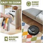 jinchan Area Rug 3x5 Kids Washable Indoor Floor Cover Non-Slip Modern Soft Rug Elementary School Classroom Colorful Diamond Carpet for Nursery Playroom Daycare Bedroom Living Room Circus on Cream