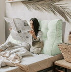 Daneey Multifunctional Headboard Pillow King Heighten Headboard Wedge Pillow Bolster Pillow for Bed Reading Pillow Adult Back Pillow for Sitting in Bed Wedge Pillow Headboard with Washable Beige Cover