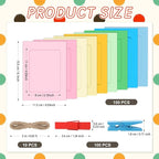 Janlaugh 100 Pcs Paper Photo Frames 4x6 Paper Picture Frame with 100 Clip 10 String Kit DIY Hanging Cardboard Photo Holder Back to School Wall Decor Wedding Home