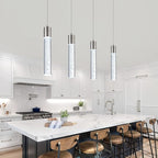 3 Pack Mini Pendant Light,Satin Nickel Kitchen Lighting with Led Bulb, Updated 3D Generation Preminum Bubble Chandelier Light Fixture for Kitchen,Dining Room,Living Room,Corridor……