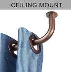 Room Darkening Curtain Rod, Wrap Around Design, Extra-Thick 1-Inch Diameter Single Drapery Rod, Extendable Metal Rod Set for the Blackout Curtains and Sheer (Coffee Gold, 84-120")