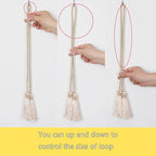 Curtain Tiebacks with Tassel,Modern Rope Window Curtain Ties Backs for Draperies, Outdoor Elegant Decorative Curtain Holdbacks 4 Pack