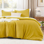 Litanika Mustard Yellow Comforter Set Twin/Twin XL Size, 2 Pieces Lightweight Solid Bedding Comforter Set, All Season Fluffy Bed Set (66x90In Comforter & 1 Pillowcase)