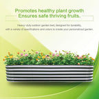 Gardmax Galvanized Raised Garden Bed, Lightweight Planter Boxes Outdoor with Easy Assembly, Large Garden Bed for Vegetables, Fruits, Flower Silver 8FT