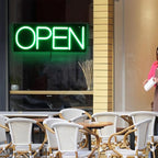 22 Inch Ultra Bright LED Neon Open Sign, Green, Modern, Attention-Grabbing, Business Signage