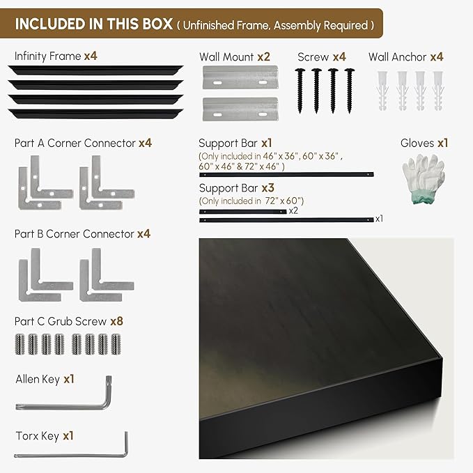 SIGNWIN 36"x60" Extra Large Framed Wall Art Muted Forest Path Soft Misty Woodland Scene Illustration for Home Living Room Bedroom Decor (Frame Assembly Required)