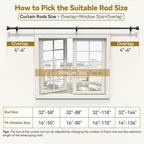 Curtain Rod 2 Pack 32-58 Inch, Heavy Duty 1 Inch Curtain Rod, Black Short Adjustable Window Treatment Rods, Modern Design, Easy Installation